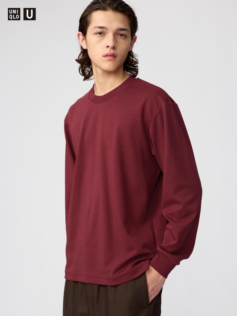 Uniqlo Футболка Airism Cotton Crewneck с длинным рукавом