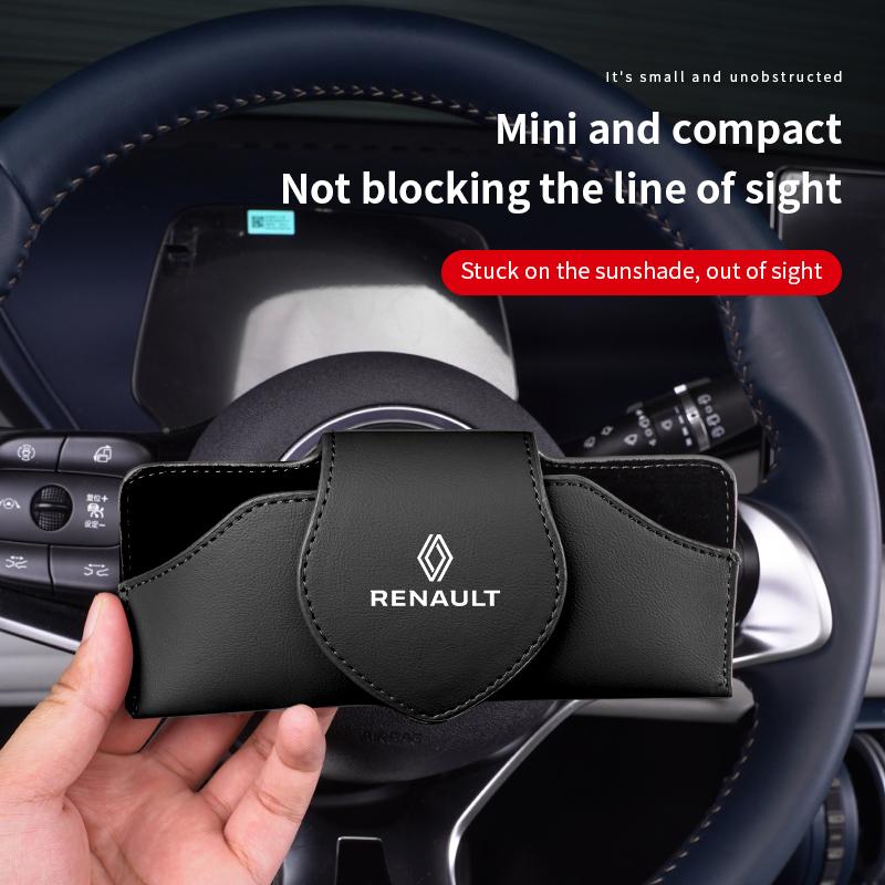 Car Interior Accessories Sun Visor Sunglasses Storage Box For Renault RS Clio Megane 2 3 4 Captur Trafic Twingo Scenic 2 Kadjar S444