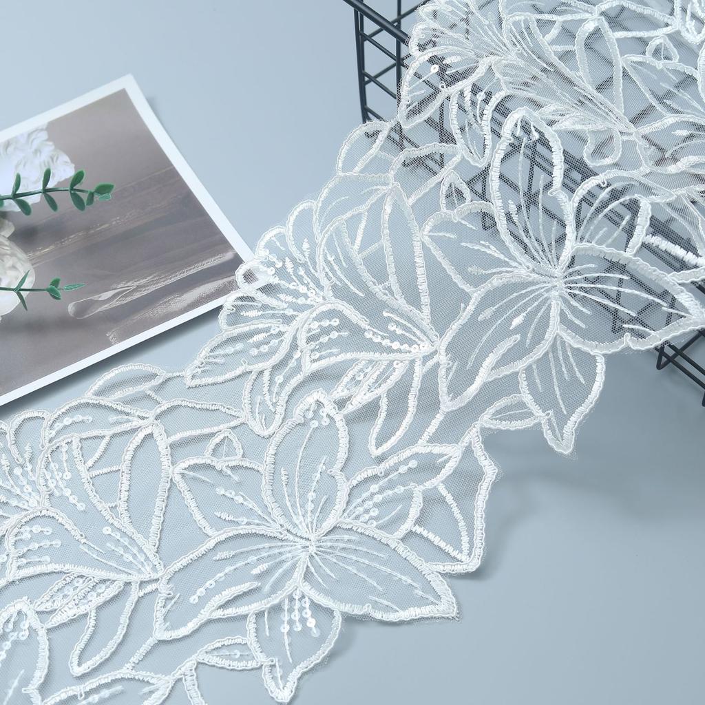 Clothing Accessories Car Bone Lace Lace Transparent Bead Lace Wedding Dress 20Cm