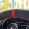 Black Suede Leather Hand Sewing Steering Wheel Cover Trim With Strips For BMW M Sport E90 320i 325i 330i 335i E87 120i 130i