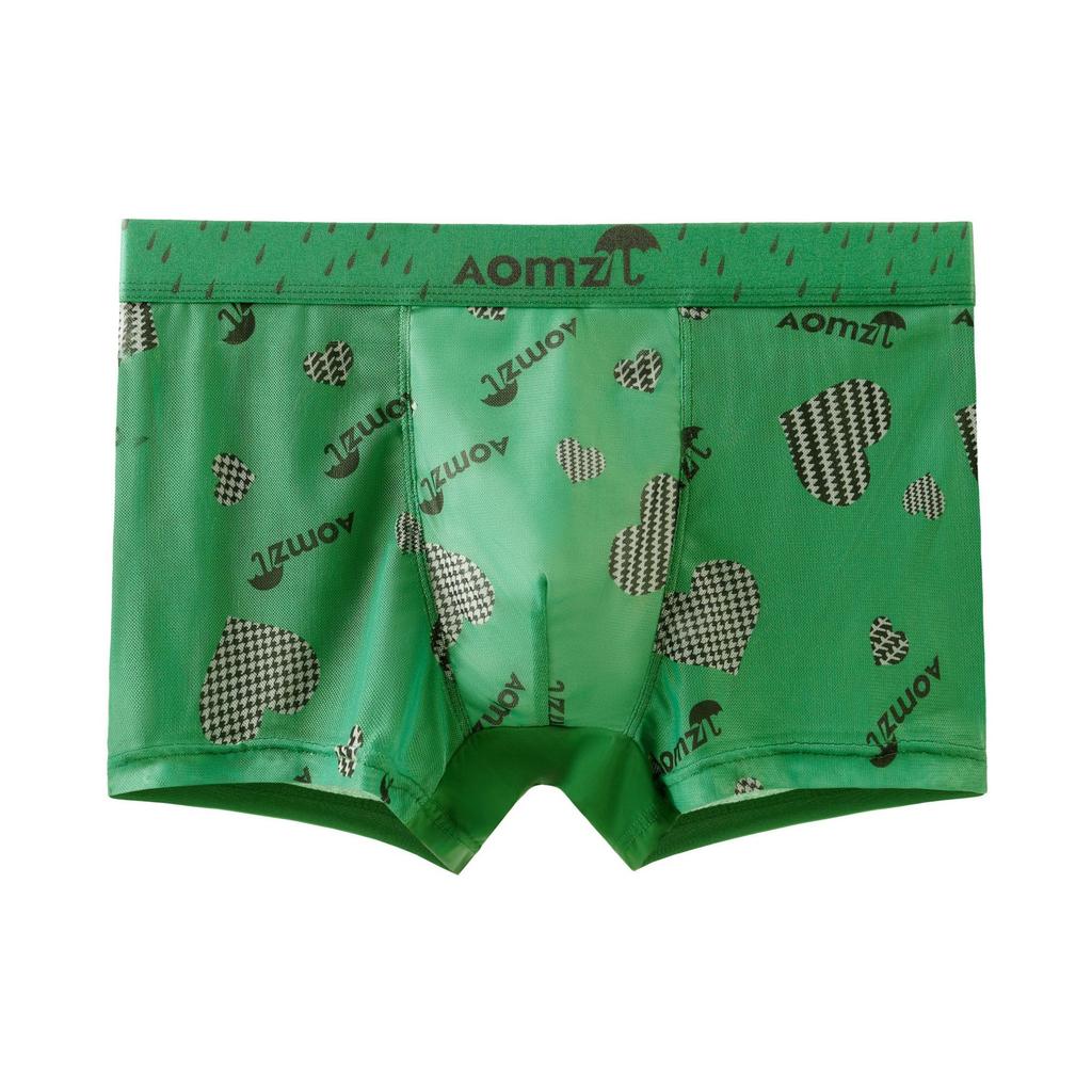 Мужские трусы-боксеры с сетчатым принтом, мужские летние прохладные дышащие четырехугольные короткие трусы-боксеры с головкой
