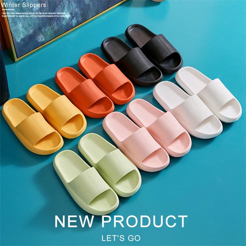 Women Men Slippers Thick Sole Summer Beach Slides Bathroom Anti-Slip Slipper Soft Sandals Fashion Flip-Flops Ultra-Light Shoes