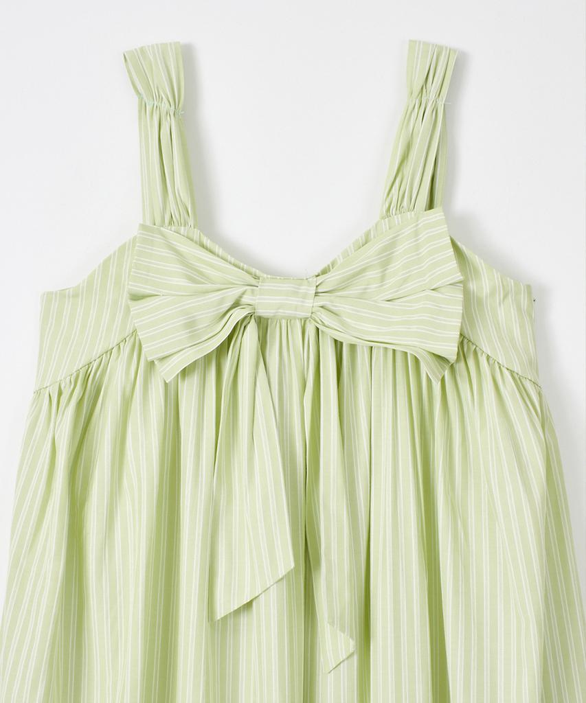 Salon De Yon Ribbon Point Sleeveless Long Dress_ Green
