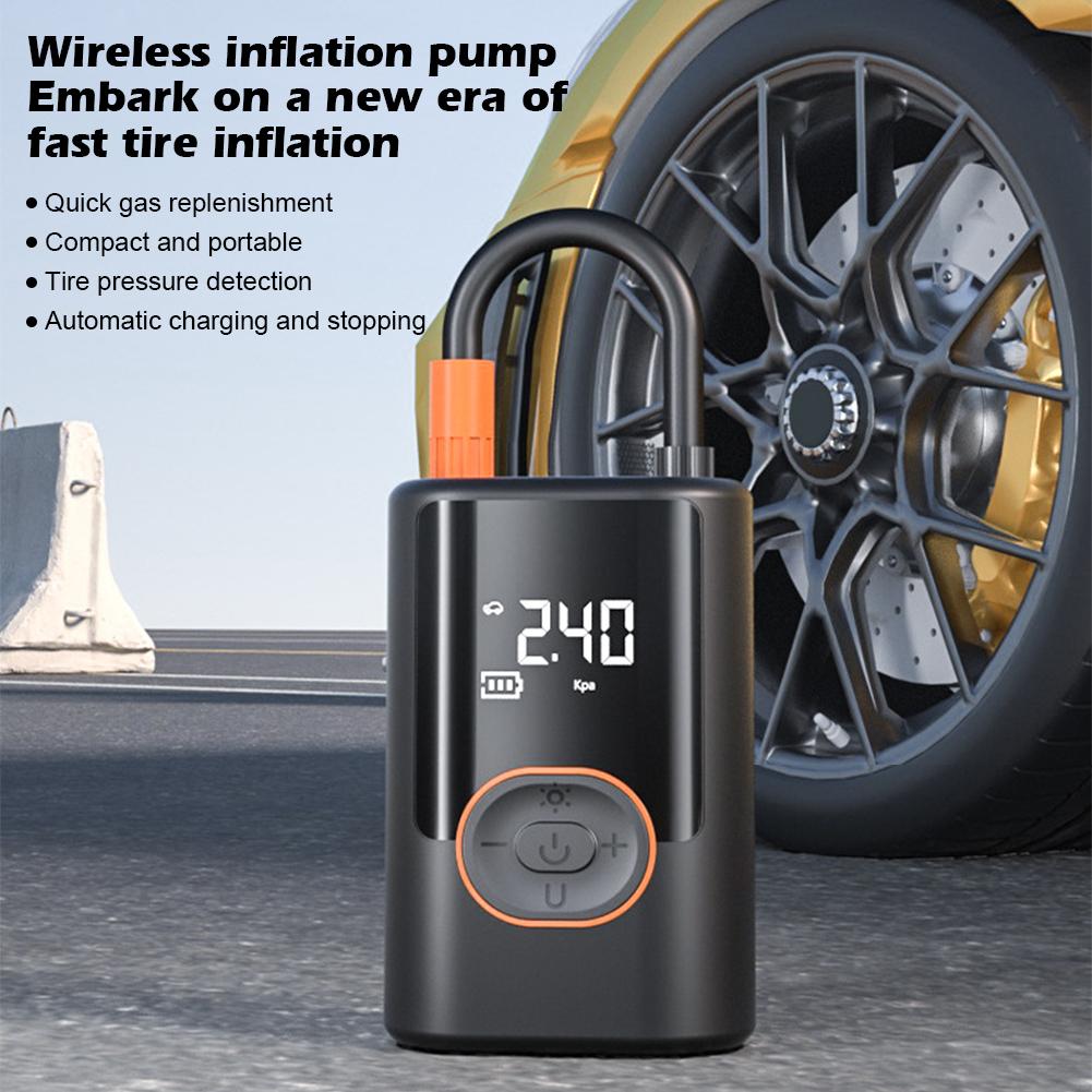 100W Cordless Car Tire Inflator Air Compressor Pump Portable Cordless Inflator with LED USB Out For Car Bicycle MotorcycleBall