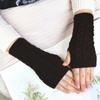 Women Long Fingerless Gloves Knitted Mitten Hand Warmers Winter Warm Wool Knitting Half Finger Gloves Unisex Arm Sleeve