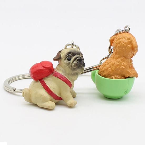 Брелок для ключей в форме интересного щенка из смолы для детей, женщин и девочек, брелок для ключей для кошельков