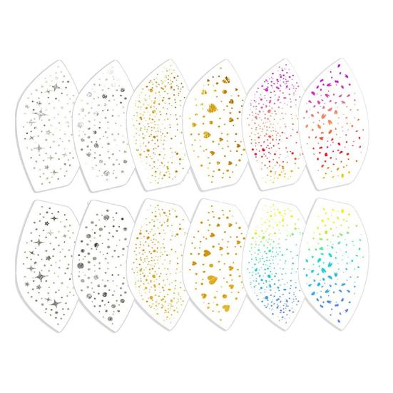 Metallic Gold Eye Tattoo Stickers, Temporary Foil Face Stickers for Party Makeup, Waterproof Flash Eye Tattoos for Festival, Rave, Halloween, Club