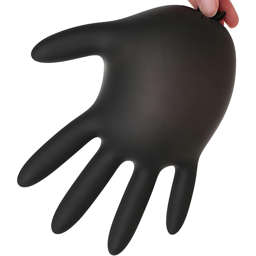 100Pack Black Disposable Nitrile Gloves for Housework PVC Latex-Free Anti-Static Gardening Pet Care Tattoo Work Oil-Proof