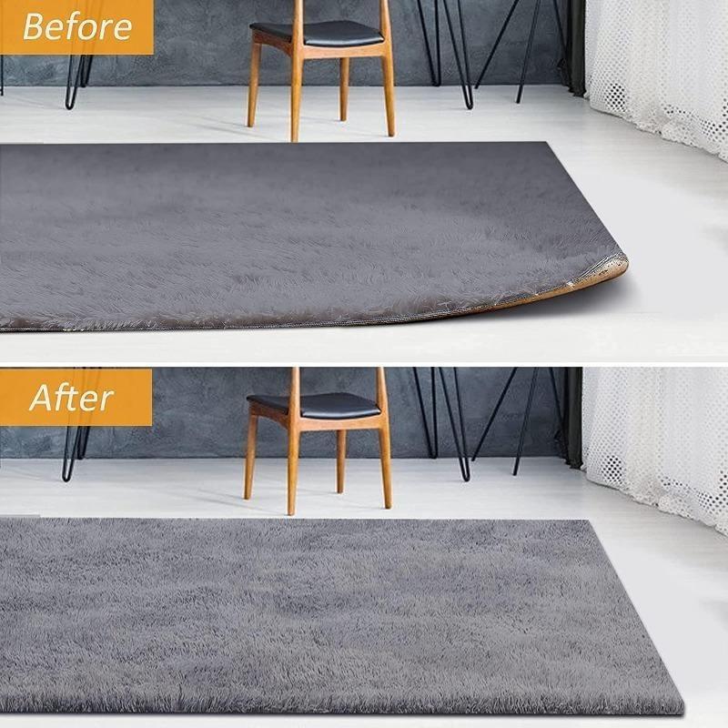 4/8/12PCS Washable Rug Gripper Reusable Rubber Mat Rug Pads Sticker Double Sided Non-Slip Patch Tape for Tile Floors Carpets