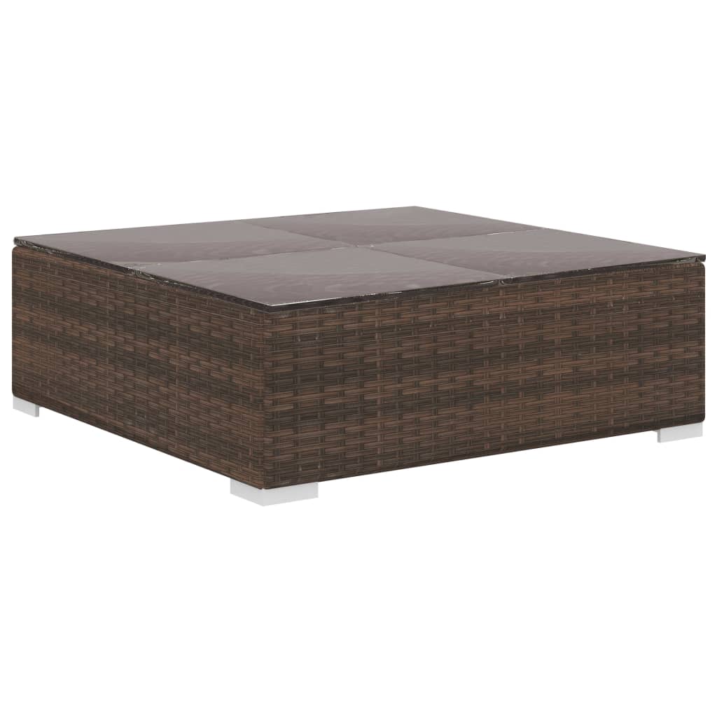 8 piece Garden Lounge Set with Cushions Poly Rattan Brown