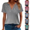 Women's T Shirt Tee Printed Short Sleeve Daily Weekend Fashion Basic V Neck Regular Top