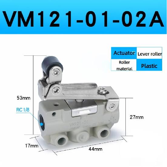 Pneumatic switch Two-Position Three Way Mechanical Valve Roller Hand-operated valves VM131-01-01A