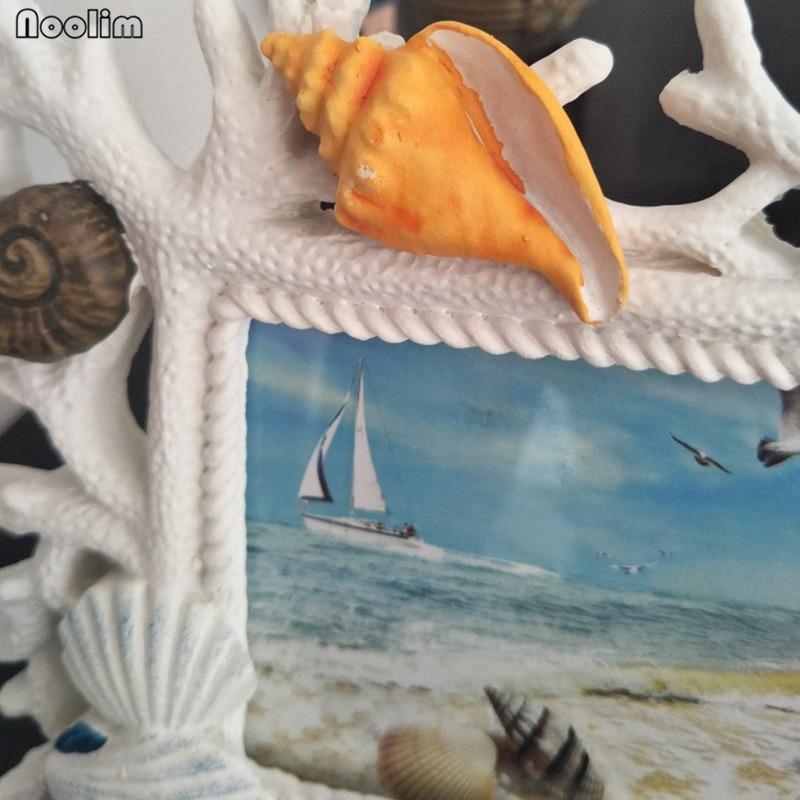 Средиземноморская фоторамка из смолы, украшение для дома, 6-дюймовый коралловый океан, орнамент, держатель для фотографий
