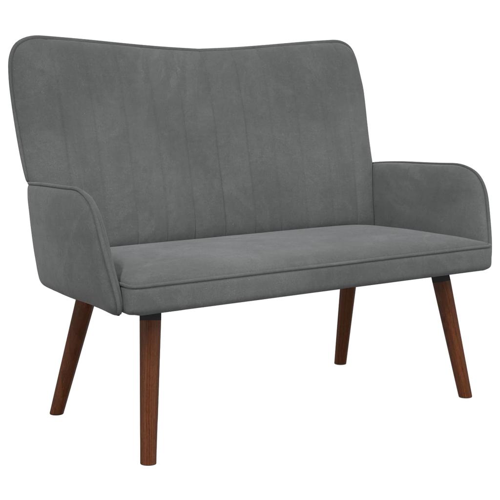 2 Seater Sofa Dark Grey 115 x 61 x 87 cm Velvet (V)