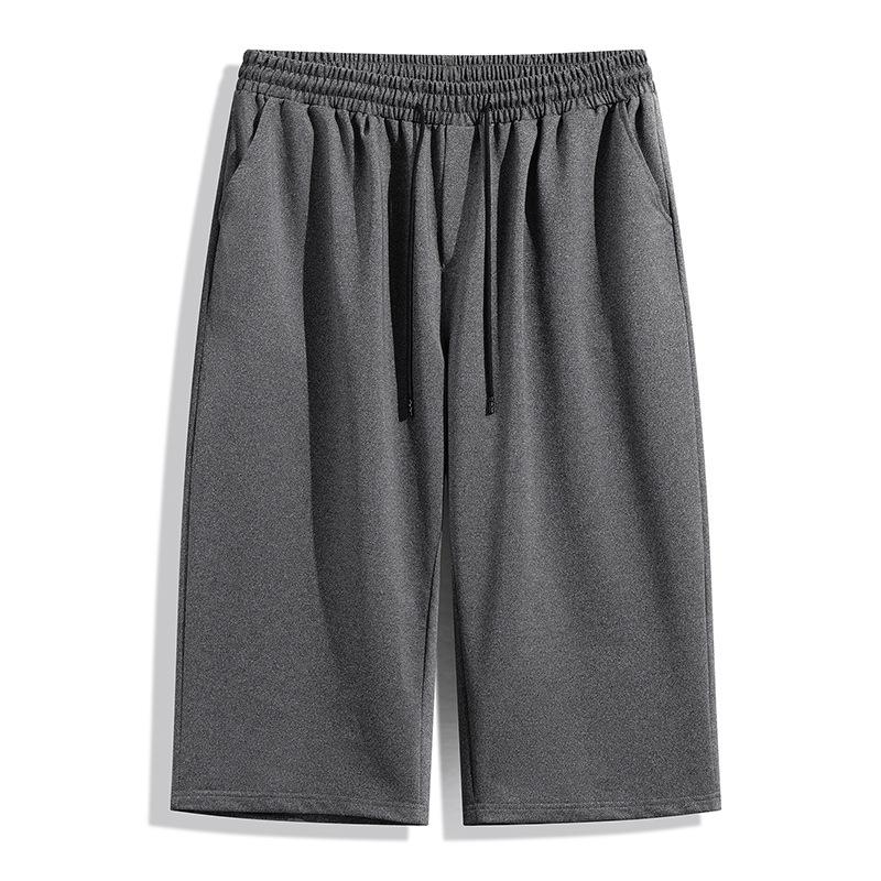 Летние укороченные брюки для мужчин с эластичной талией, повседневные брюки больших размеров