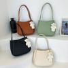 Solid Color PU Leather Shoulder Bag Korean Style Handbag Crossbody Bag Underarm Bag  Commuting