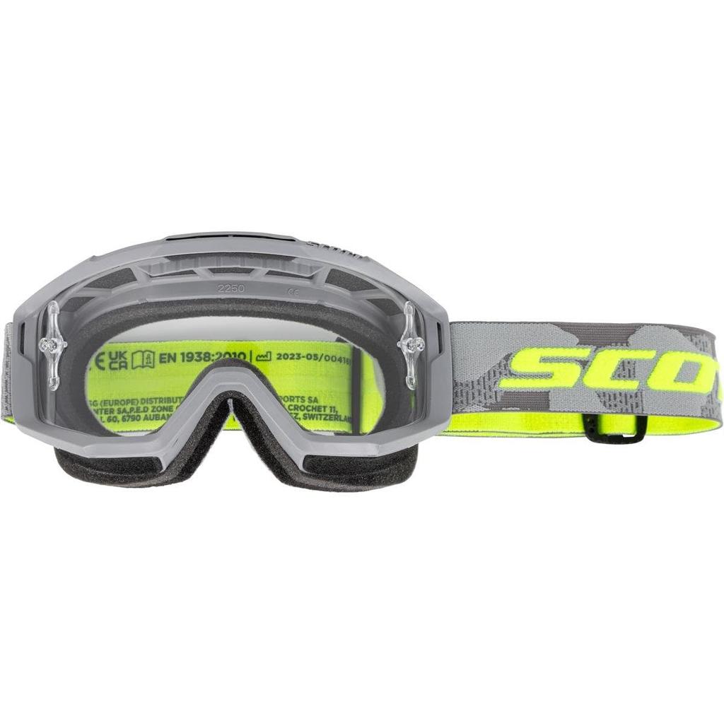 Scott 285537-7697113 Split OTG Goggles, Light Grey/Neon Yellow with Clear Works Lens