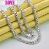 925 Sterling Silver 4mm Round Box Chain 18/20/24 Inch Necklace Jewelry