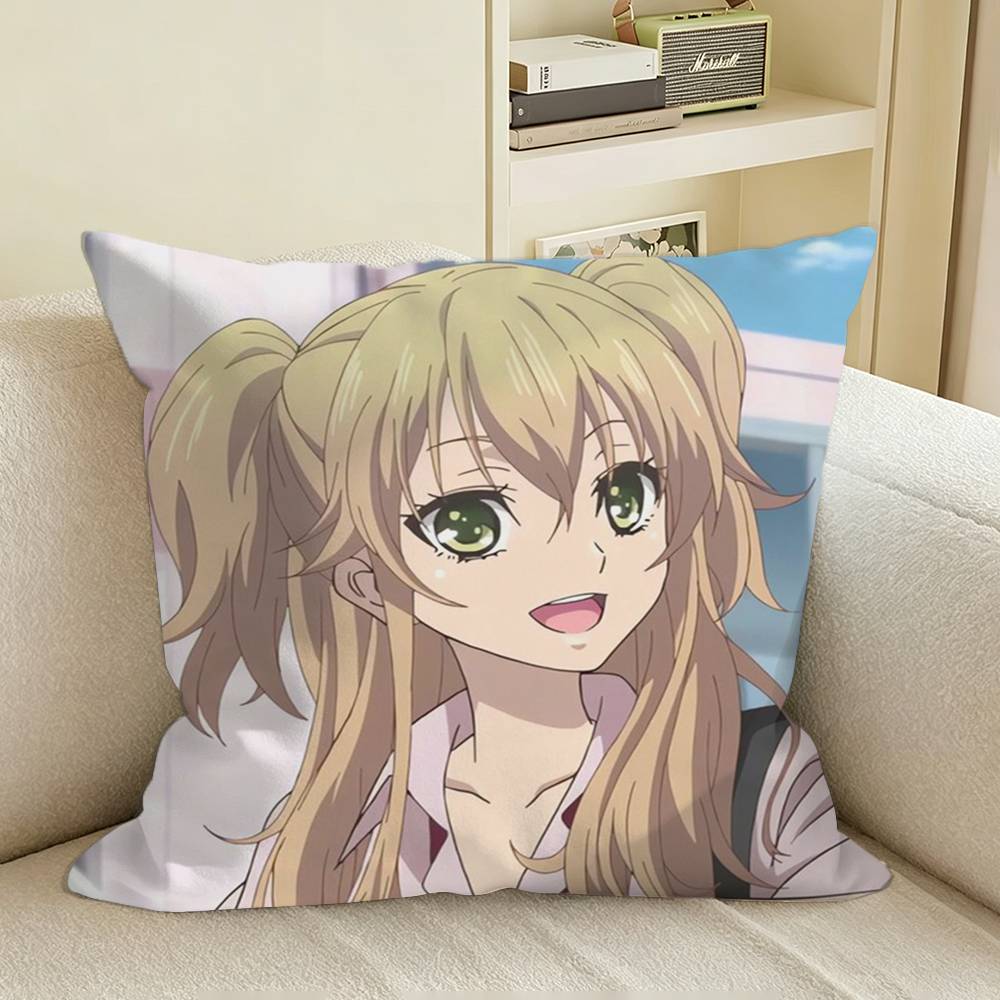 CCitrus GLAnime YYuzu Aihara Square Sofa Pillow Cover Solid Color Living Room Home Decor Cushion Case