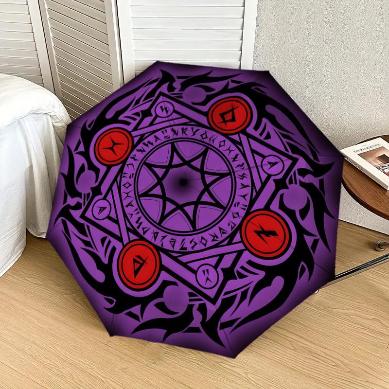 1pc Sacred Symbol of Power Umbrella with Plastic Handle,Suitable for All Seasons Home Travel Outdoor UmbrellaDD1095