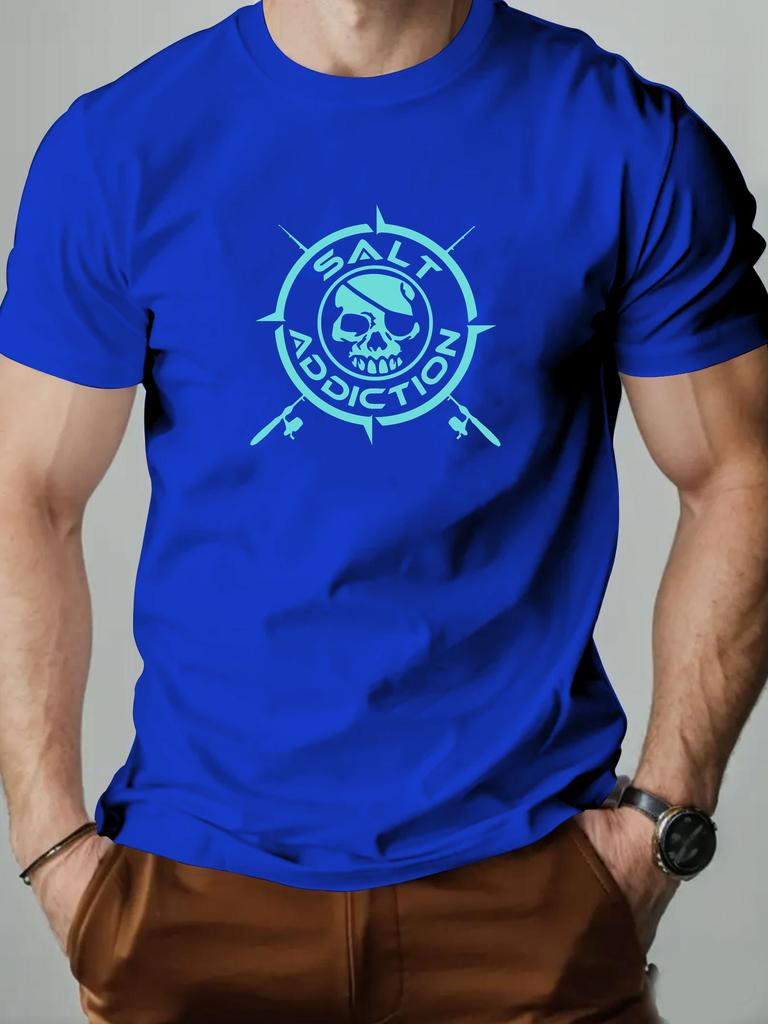 Mens cotton Tshirt SALT ADDICTION summer round neck short sleeve graphic breathable fashion casual Tshirt