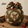 Christmas Crafting Gift Quilted Fabric Ornament Ball DIY Kit, Patchwork Craft Material Pack for Beginner, Handmade Xmas Tree Hanging Decor Adults