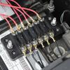 6-контактный блок предохранителей с ножевым лезвием и отрицательной шиной, 6-контактный блок предохранителей с отрицательной шиной, водонепроницаемая защитная крышка, наклейки, этикетки для автомобилей и т. д.