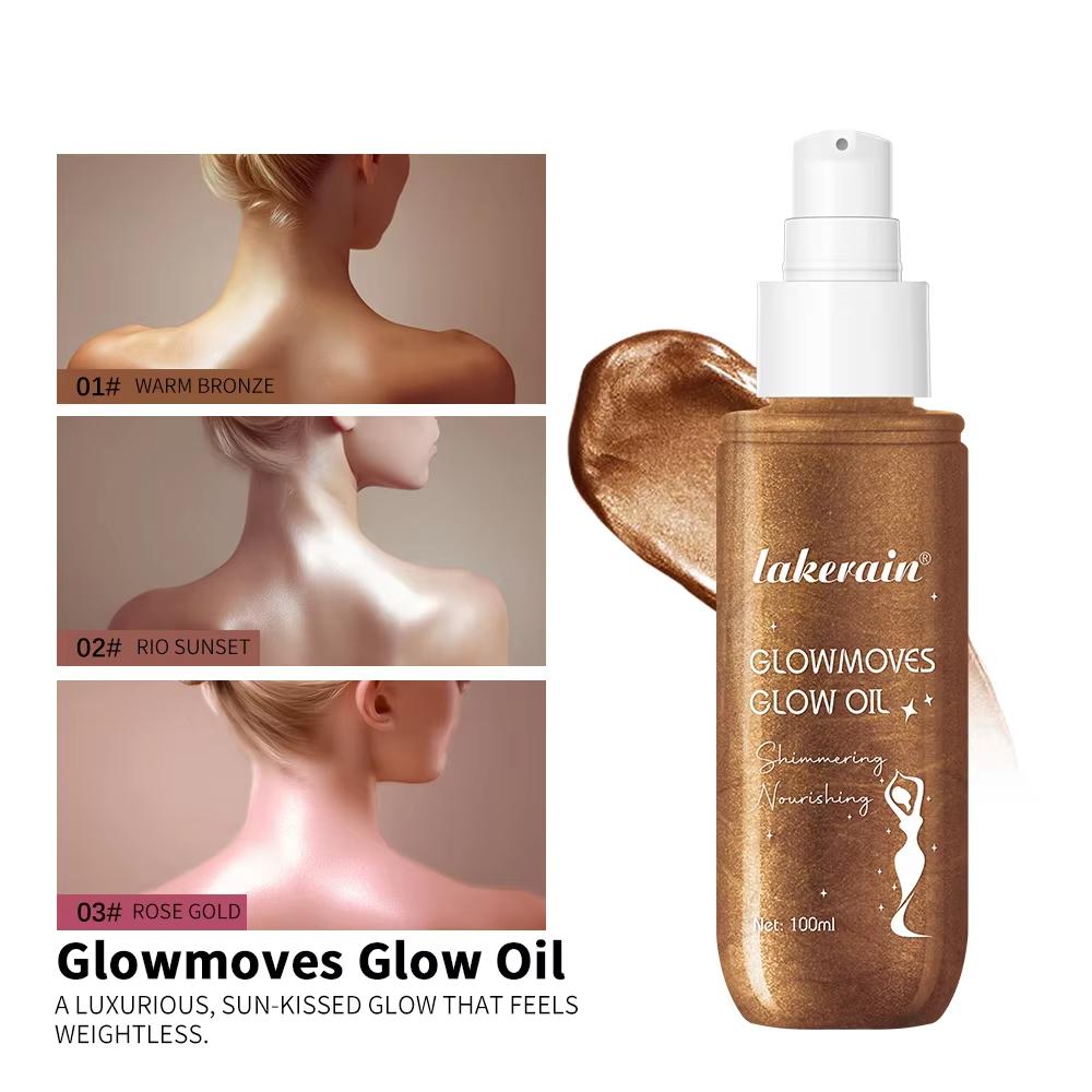 Glowmoves Glow Oil Hydrating Nourishing Facial Body Clavicular Brightening Liquid Fine Sparkling Party Beach Sparkling Oil