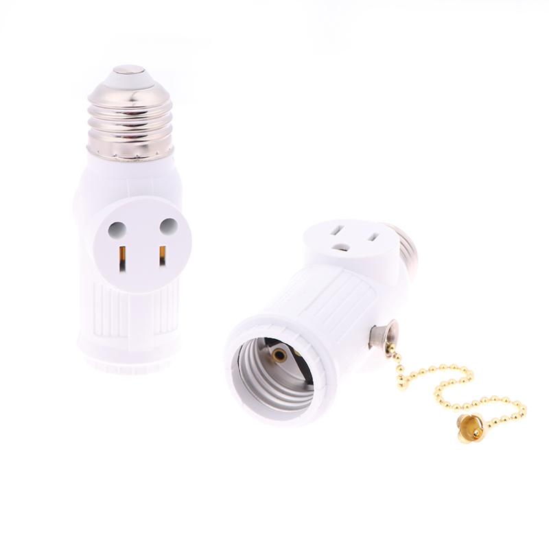 Белый черный штекер питания США к E26 к адаптеру лампы США патрон цоколь цоколь выключатель тяга света Америка преобразование