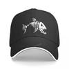 Men Outdoor Fishing Baseball Cap Cartoon Fish Bones Print Hat Fashion Brand Fishing Enthusiast Hat Adjustable Snapback Hats