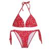 Женский купальник высокого давления, красный, мини-цветок, 2 части