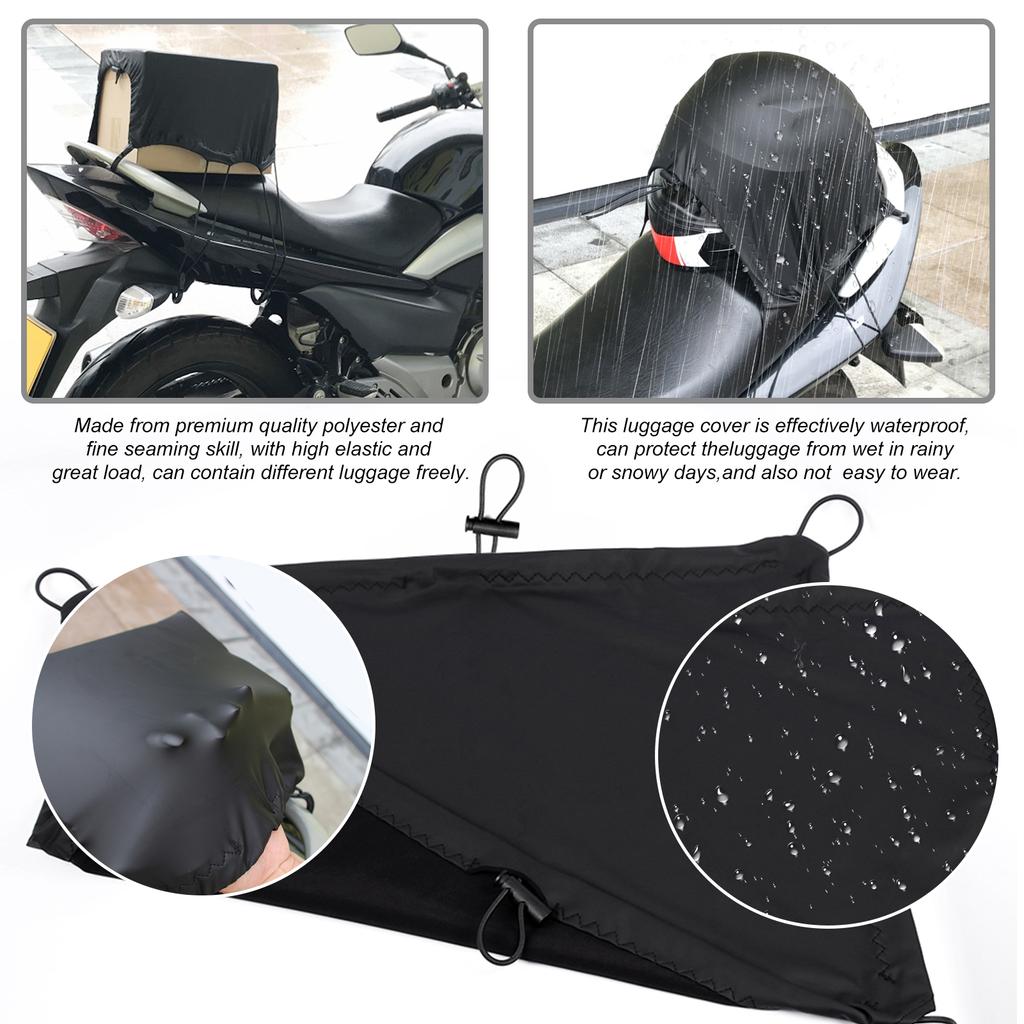 Motorcycle Rear Shelf Cover Trunk Seat Rear Rack Waterproof Luggage Cover Elastic Motorbike Luggage Cover for Keeping