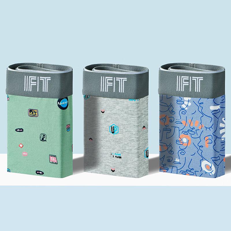 Fenteng Мужские трусы-боксеры с мультяшным принтом, антибактериальные, 3 шт.