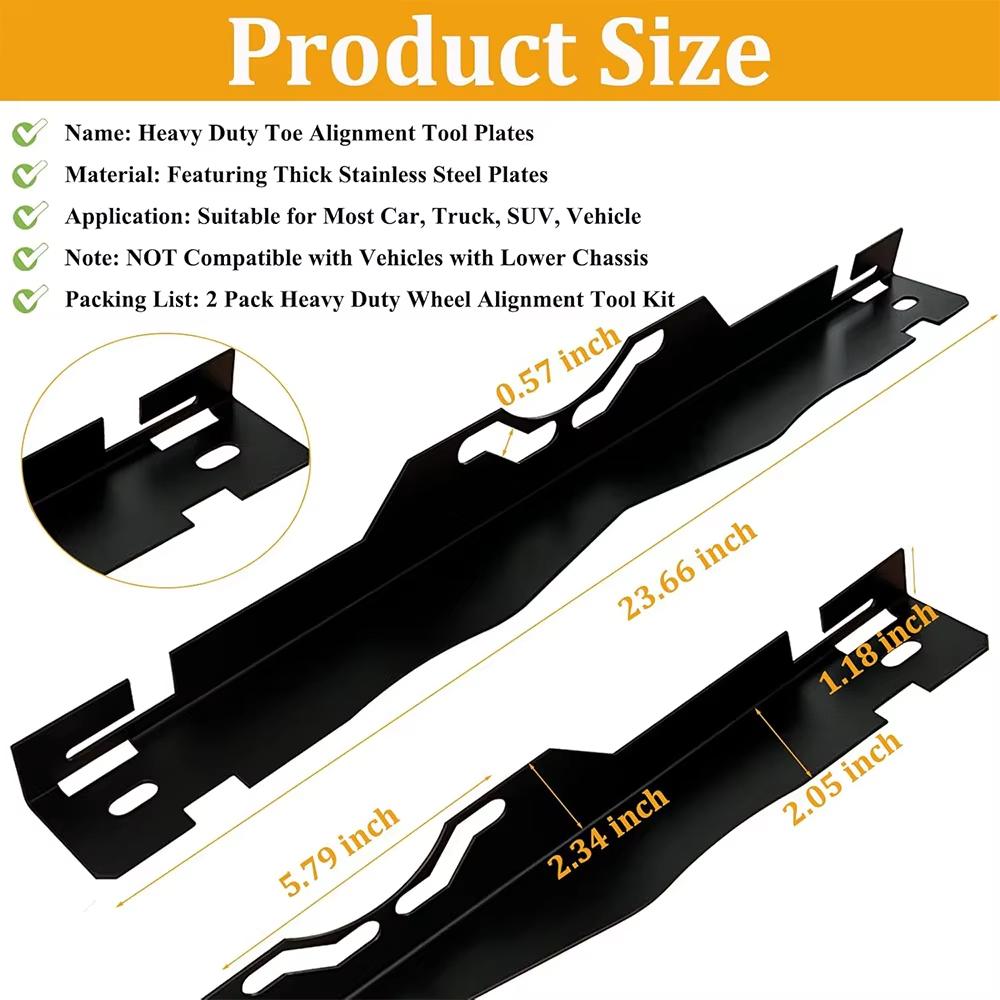 1 Pair Wheel Alignment Tool Board Stainless Steel Accurate Measurements Tire Toe Alignment Tool Plates For Cars Trucks SUVS