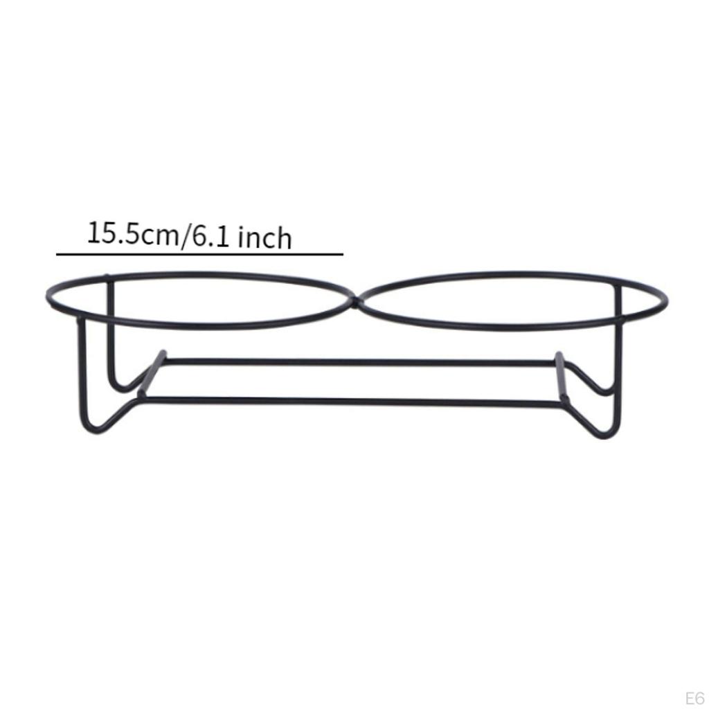 Elevated Bowl Stand Carrier Solid Metal Lightweight Accessories Iron Frame Feeding Station for Dogs