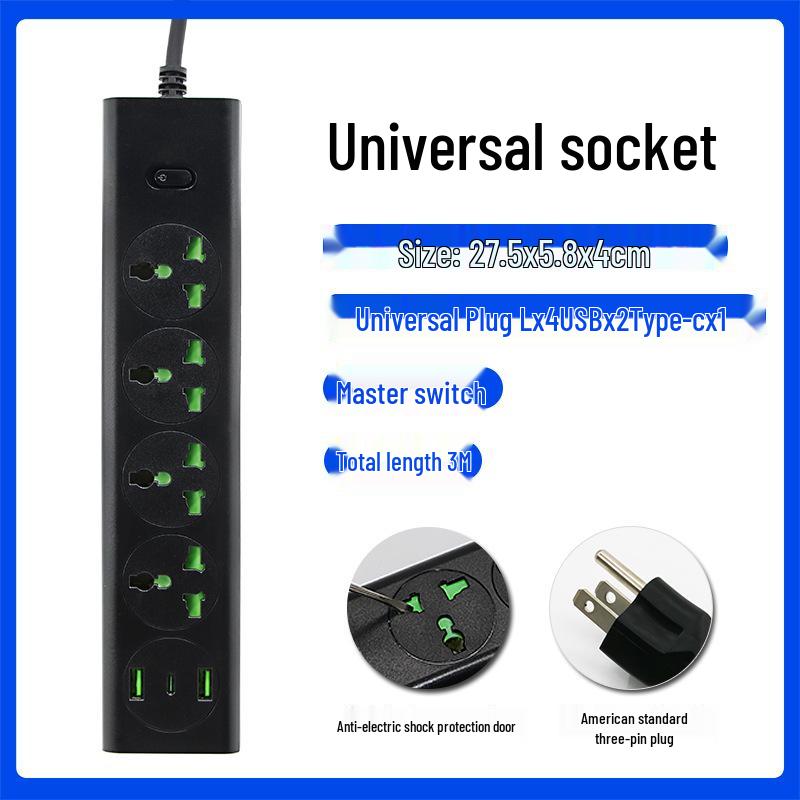 Универсальный европейский сетевой фильтр с USB, британский и немецкий стандарт, умная маленькая южноафриканская розетка