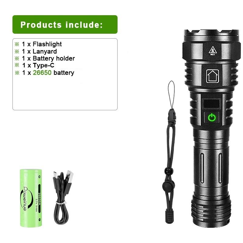 300 Вт светодиодный самый мощный фонарик с большим радиусом действия, 5 режимов, для активного отдыха на природе, перезаряжаемая USB-лампа, фонарь для рыбалки и кемпинга