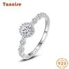 Tancise Classic 925 Sterling Silver Zircon Ring Ladies Jewelry Wedding Promise Party Gift