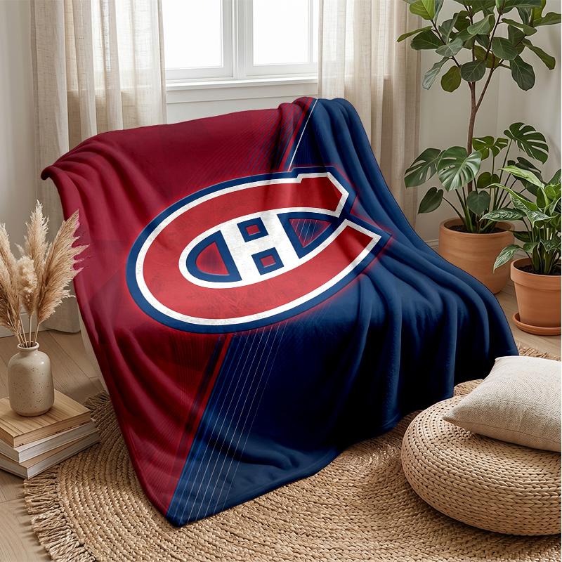 Фланелевое флисовое одеяло Montreal Canadiens Уютное теплое плед для дивана кровати путешествий Всесезонное использование