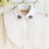 Butterfly Bead Rhinestone Chiffon Fake Collar Shirt Women, Messy Chiffon Shirt Collar Fake Collar Decoration