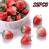 10PCS Simulation 3D Resin Fruit Pendant Sweet Strawberry Shape Pendant for DIY Jewelry Making Earring Necklace Keychains Accessories