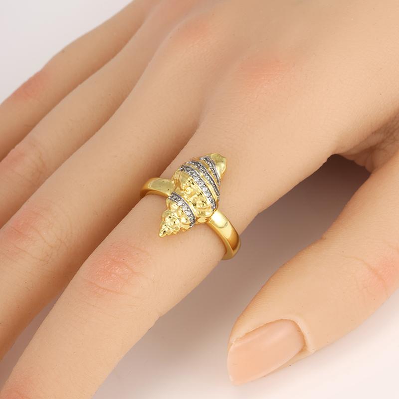 Nidin Trendy Two-Tone Plating Conch Shell Starfish Open Ring Adjustable For Women Minimalist Design Fashion Beach Jewelry Gifts