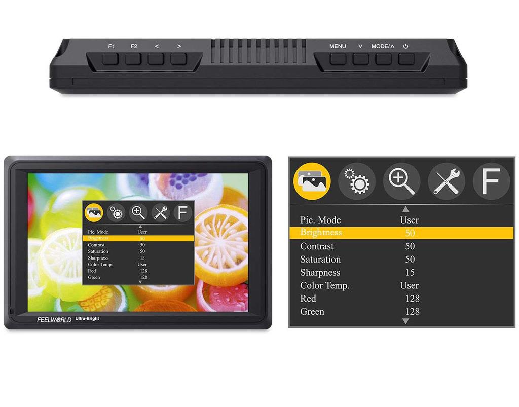 Feelworld FW279 Полевой монитор Ультраяркий 2200нит Камера ЖК-монитор 4K HDMI Full HD 1920x1200 IPS Может использоваться непосредственно под наружным бликом 7 дюймов