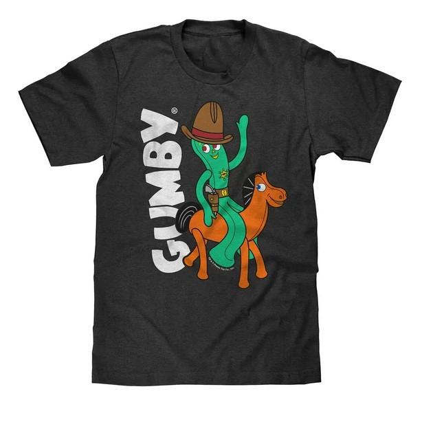Men#039;s Cowboy Gumby and Pokey Cartoon T Shirt Size S4XL Cotton SG354 Unisex T-Shirt