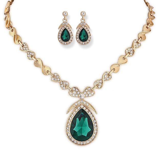 Brand: Shining Diva Fashion Shining Diva Fashion Latest Stylish Design Fancy Crystal Necklace Jewellery Set