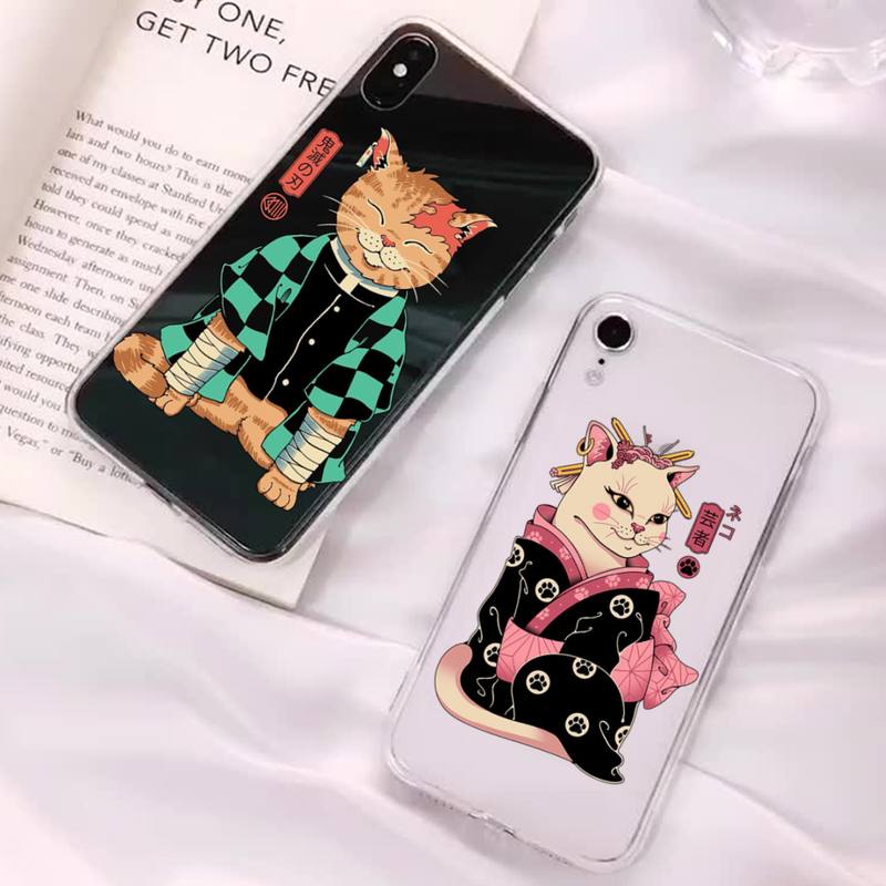Чехол для телефона JAMULAR Neko Ramen Japan Cat Anime для iPhone 11 12 13 mini pro XS MAX 8 7 6 6S Plus X 5S SE 2020 XR, прозрачный чехол