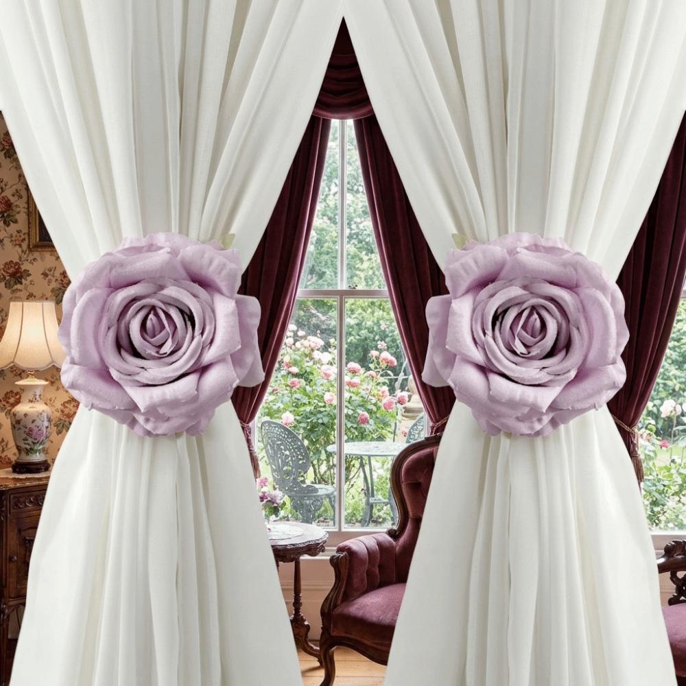 Realistic Rose Curtain Clips Exquisite Curtain Straps Clips Curtain Tape Dormitory