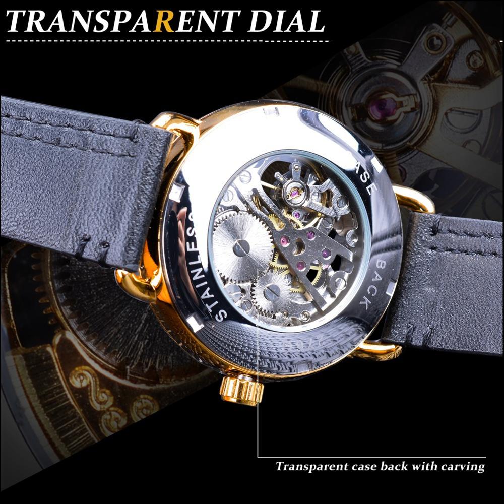 Новые мужские часы Forsinging, повседневные полые мужские автоматические механические часы с римским циферблатом, полуавтоматические светящиеся водонепроницаемые