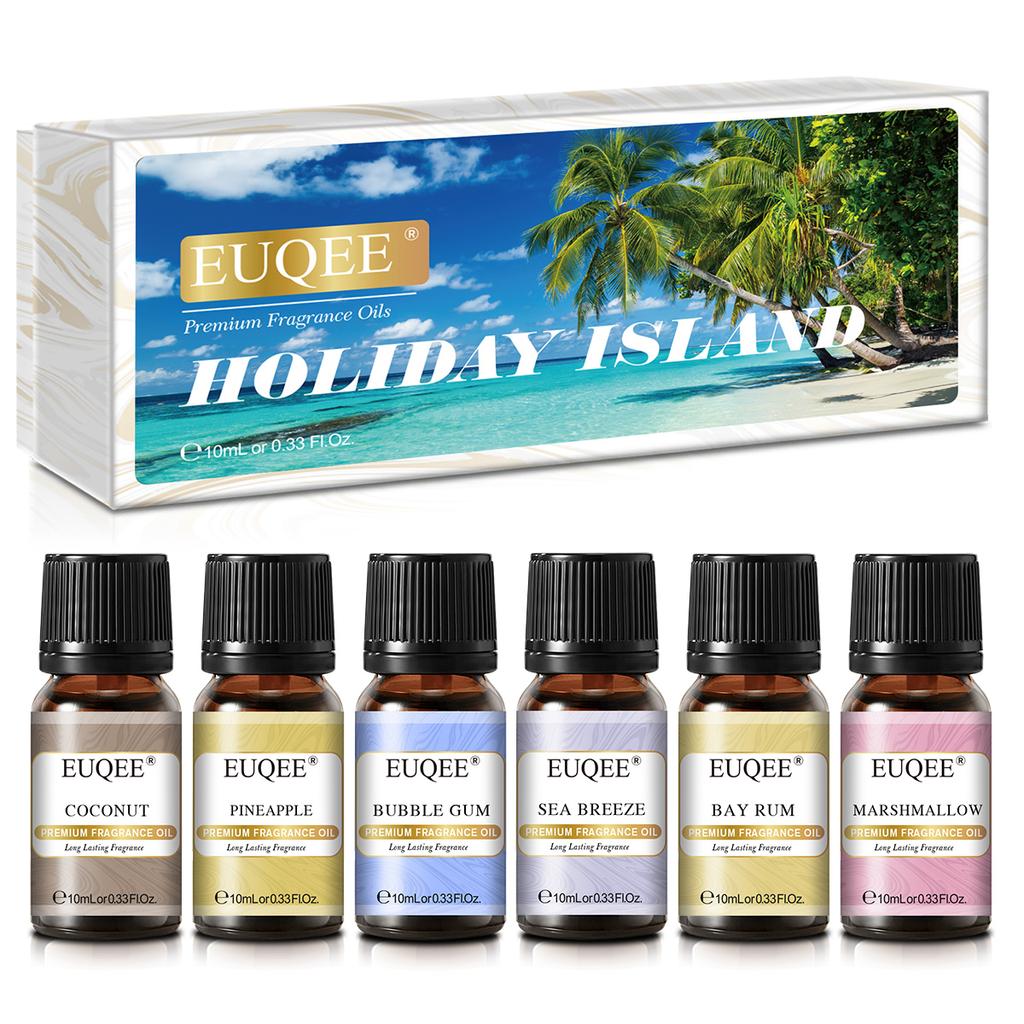 EUQEE 6PCS Fragrance Oils Set Gift for Aromatherapy Diffuser Yoga Spa Massage Bath Skin Care Relaxation DIY Perfume