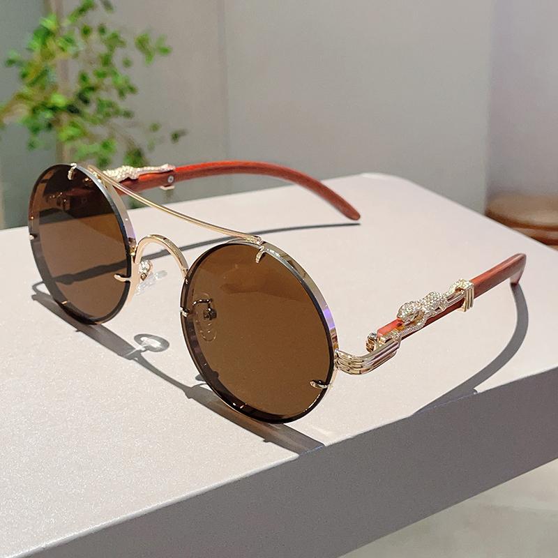 Винтажные круглые солнцезащитные очки  Новинка моды Оверсайз Градиентные Разноцветные Линзы Модный Дизайн Роскошного Бренда Солнцезащитные Очки